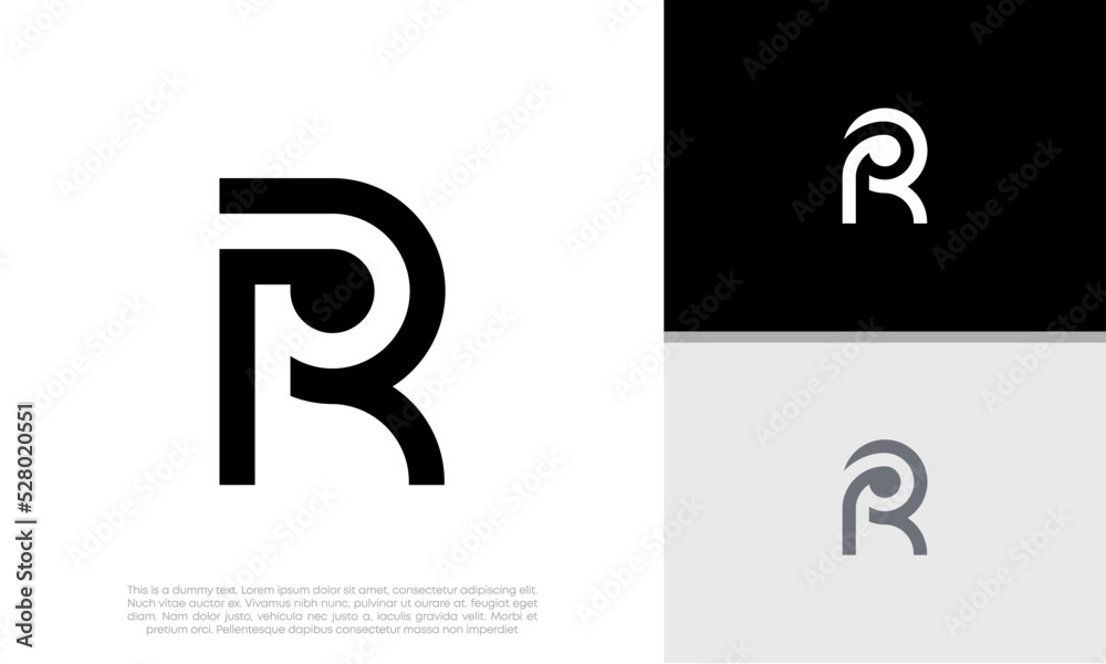 Initials R logo design. Initial Letter Logo. Innovative high tech logo template. Initials R logo design. Initial Letter Logo. Innovative high tech logo template.