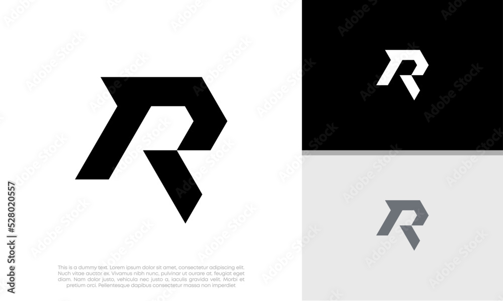 Initials R logo design. Initial Letter Logo. Innovative high tech logo template. Initials R logo design. Initial Letter Logo. Innovative high tech logo template.