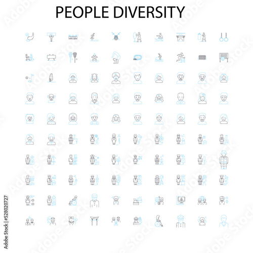 diversity icons  signs  outline symbols  concept linear illustration line collection