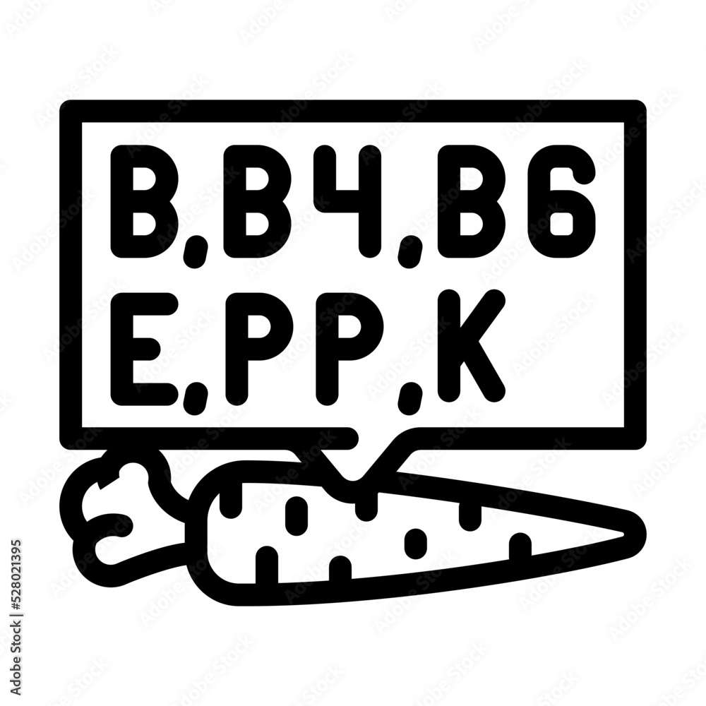 carrot vitamins line icon vector. carrot vitamins sign. isolated contour symbol black illustration