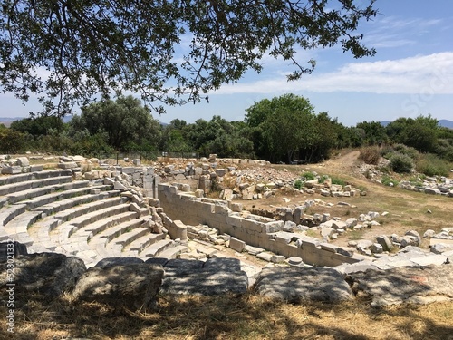 Ancient Greek Amphitheater Ruins in a Natural Landscape