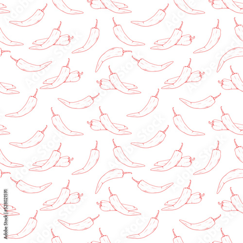 Hand drawn chili Background Pattern Design