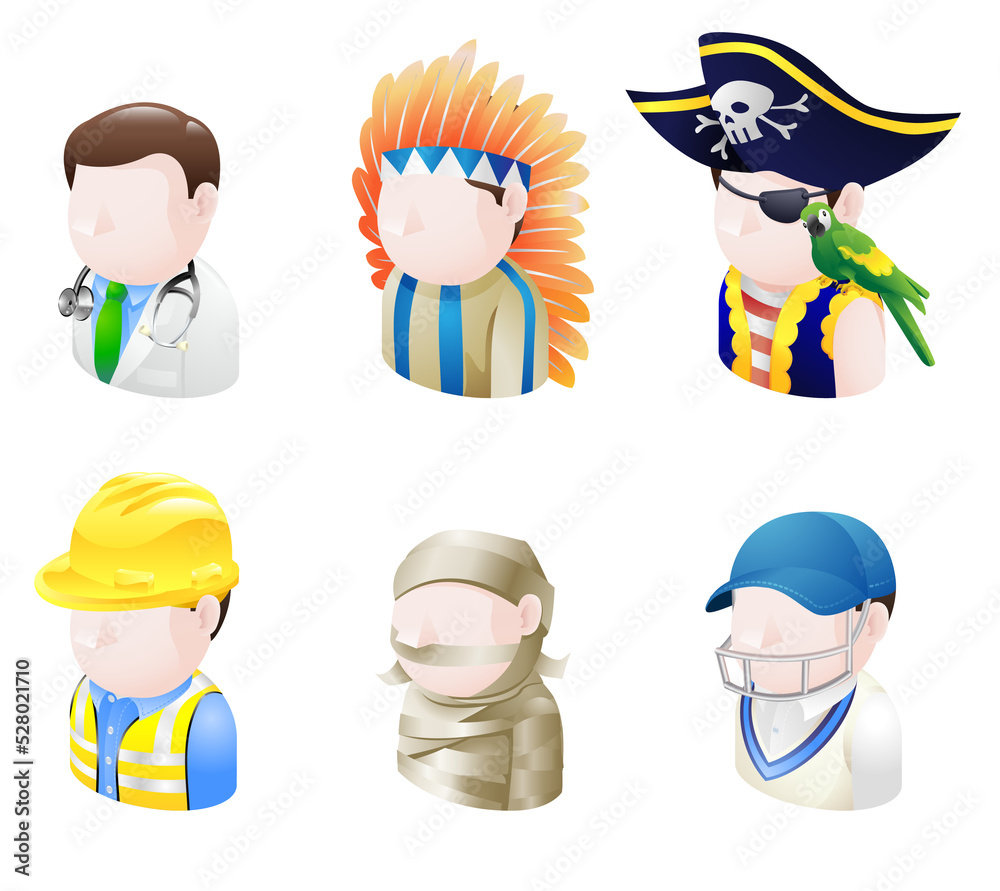 avatar people web icon set avatar people web icon set