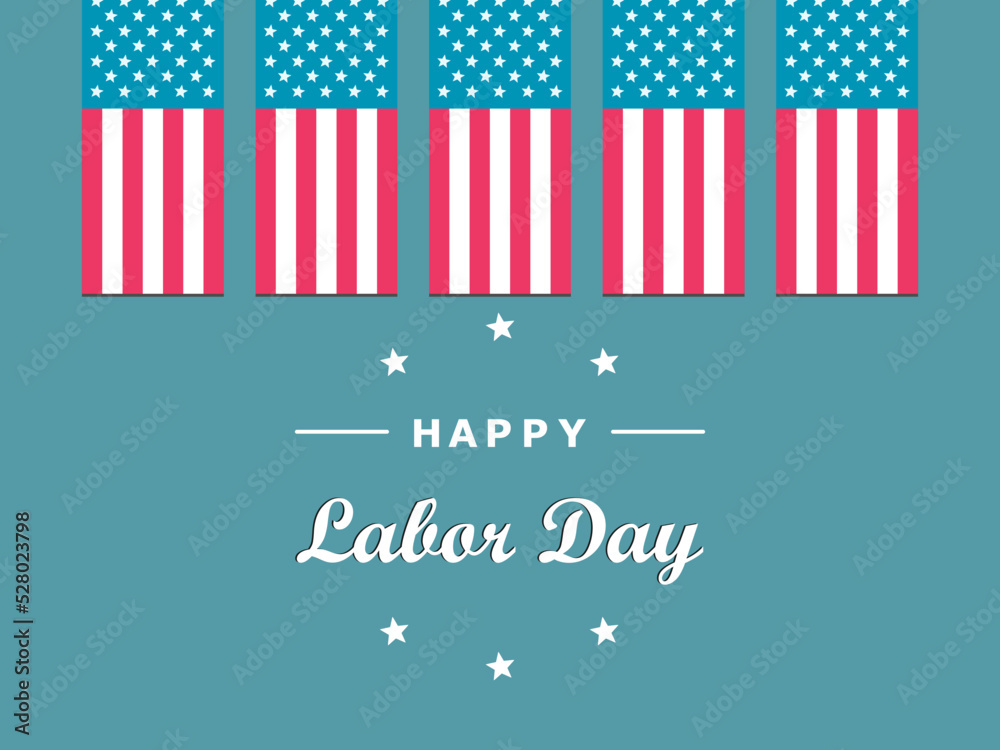 international labor day vector illustration. Happy labor day sayings. card templates,with united state america flag, poster.