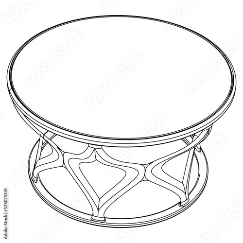 Vector illustration of coffee shop table isolated on white background.