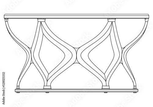 Vector illustration of coffee shop table isolated on white background.