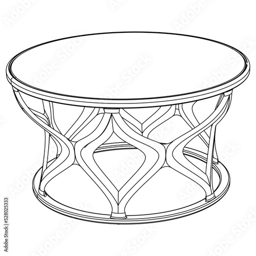 Vector illustration of coffee shop table isolated on white background.
