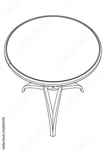 Vector illustration of coffee shop table isolated on white background.