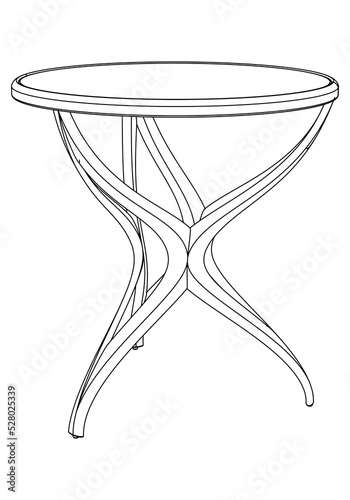 Vector illustration of coffee shop table isolated on white background.