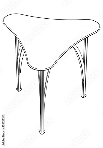 Vector illustration of coffee shop table isolated on white background.