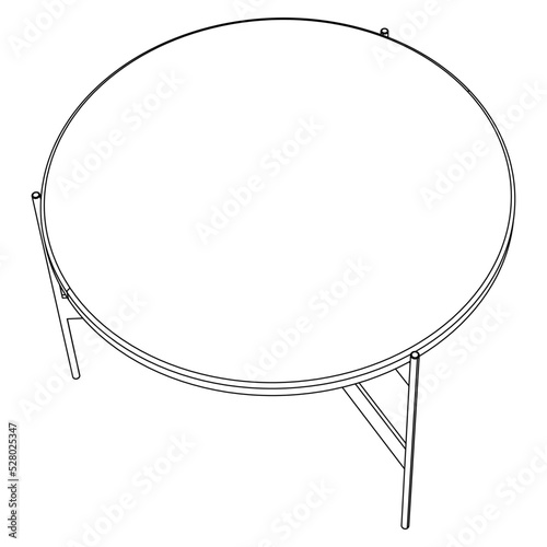 Vector illustration of coffee shop table isolated on white background.