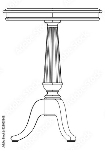 Vector illustration of coffee shop table isolated on white background.