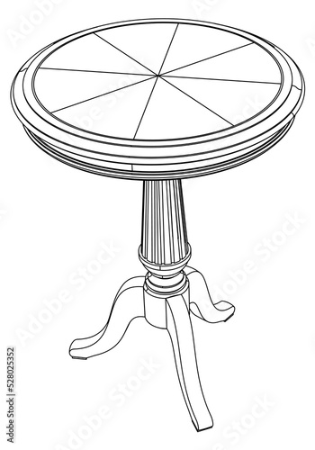 Vector illustration of coffee shop table isolated on white background.