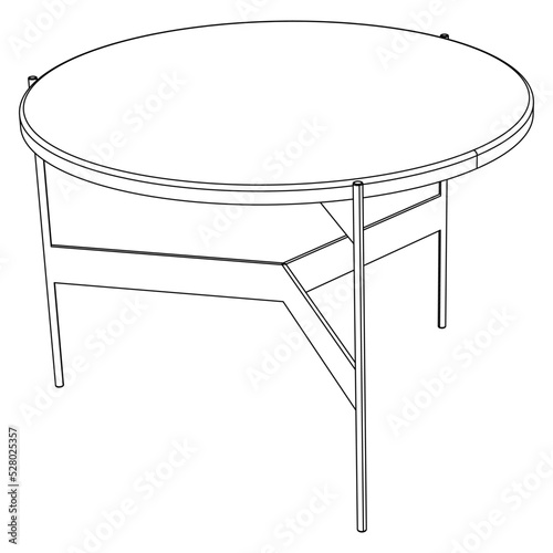 Vector illustration of coffee shop table isolated on white background.