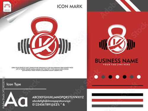 Fitness gym logo with creative letter K
