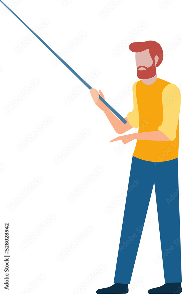 Lecturer, teacher with a pointer in his hand Lecturer, teacher with a pointer in his hand