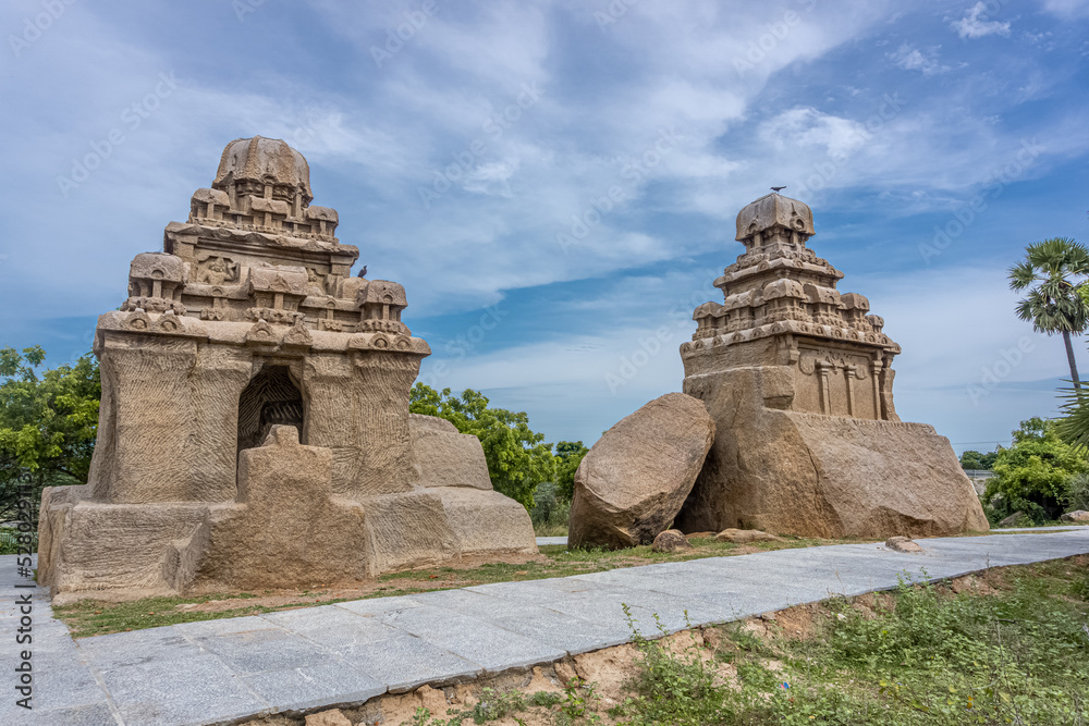 Exclusive Monolithic - Pidari Amman Ratha is UNESCO World Heritage Site located at Great South Indian architecture. World Heritage in South India, Tamil Nadu, Mamallapuram or Mahabalipuram