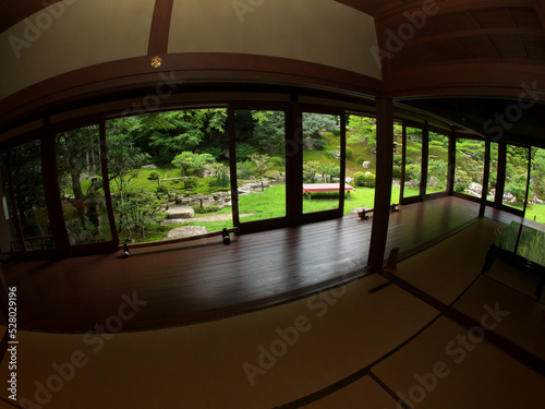 Japanese garden seen from Japanese house