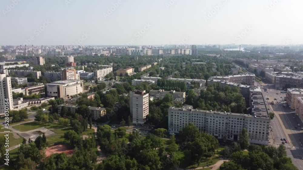 Saint Petersburg, Russia - August 27, 2022: Malaya Okhta district Saint Petersburg, Russia - August 27, 2022: Malaya Okhta district