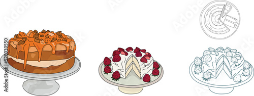 Cream puff, shu cake, 
a small hollow pastry typically filled with cream, hollow pastry, choux a la creme vintage illustration, scone