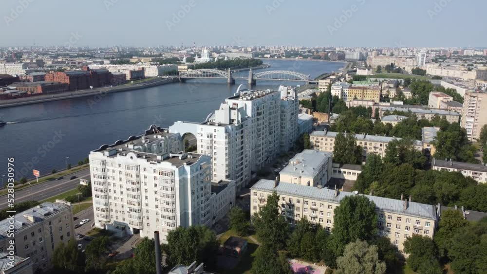 Saint Petersburg, Russia - August 27, 2022: Malaya Okhta district Saint Petersburg, Russia - August 27, 2022: Malaya Okhta district