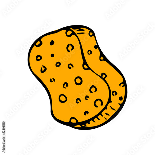 Bath sponge washcloth for washing the body. The vector illustration is isolated. Clipart for design, decor