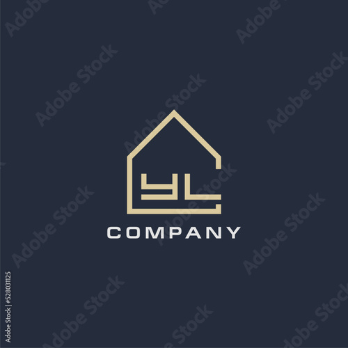 Initial letter YL real estate logo with simple roof style design ideas