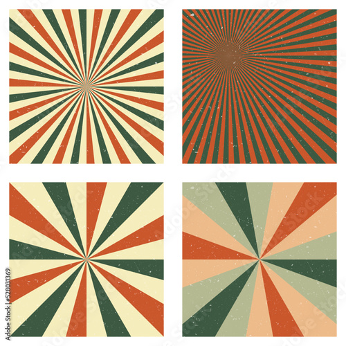 Amazing vintage backgrounds. Abstract sunburst covers with radial rays. Modern vector illustration.