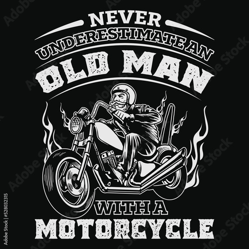Motorcycle Quotes Saying T-Shirt Design, Biker Vector Elements.
