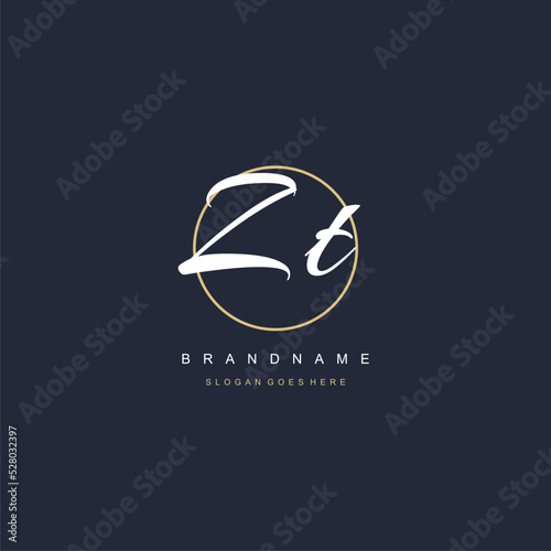 Initial letter ZT logo monogram feminine style with circle line design ideas photo