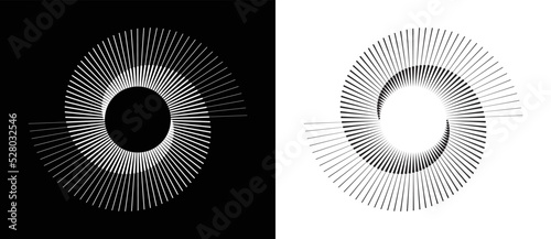 Foto Spiral with gray colors lines as dynamic abstract vector background or logo or icon
