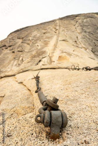 Metal Anchor Holds Tight To The Granite of Half Dome