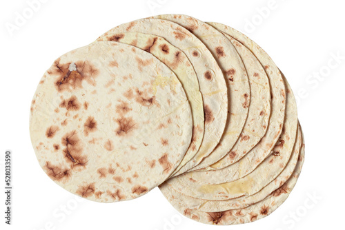 Taco flatbread lavash isolated on white background photo