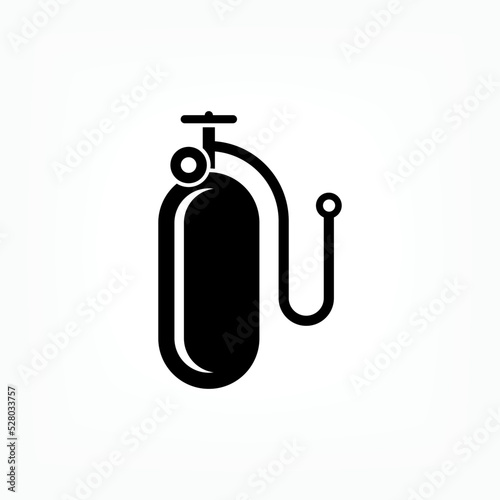 Oxygen Tubes Icon. Breathing and Industrial Equipment Symbol - Vector. 