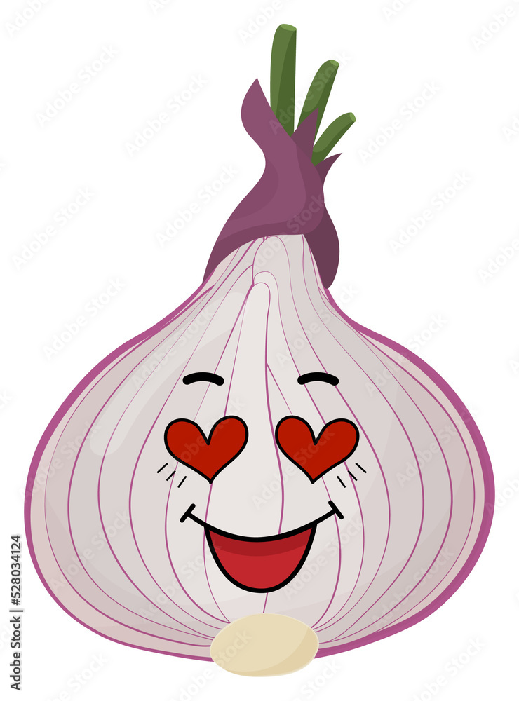 Sticker pink onion with kawaii emotions. Flat illustration of a onion with emotions without background. Sticker pink onion with kawaii emotions. Flat illustration of a onion with emotions without background.