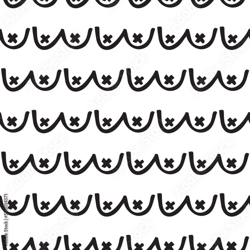 Abstract boobs. Vector illustration of seamless pattern.