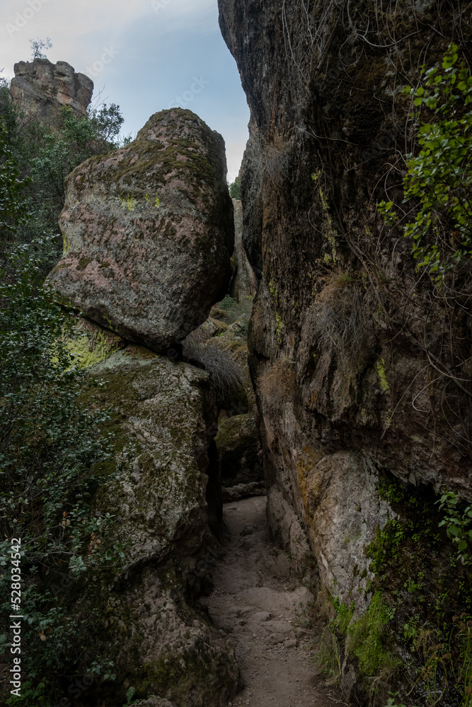 Narrow Pathway Through The Rocks of Bear Gulch Trail