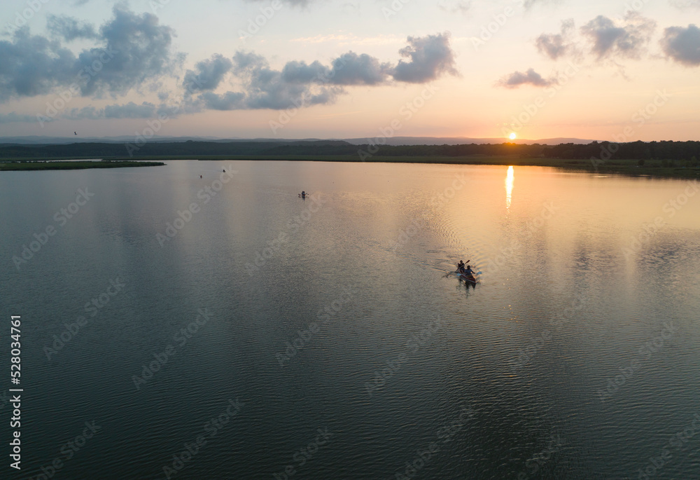 Canoeing in the Mert Lake Drone Photo, İgneada Kırklareli, Turkey