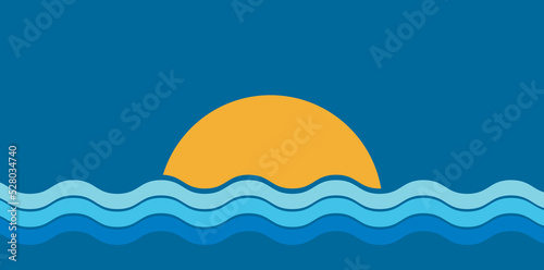 mare, sole, orizzonte, onde
