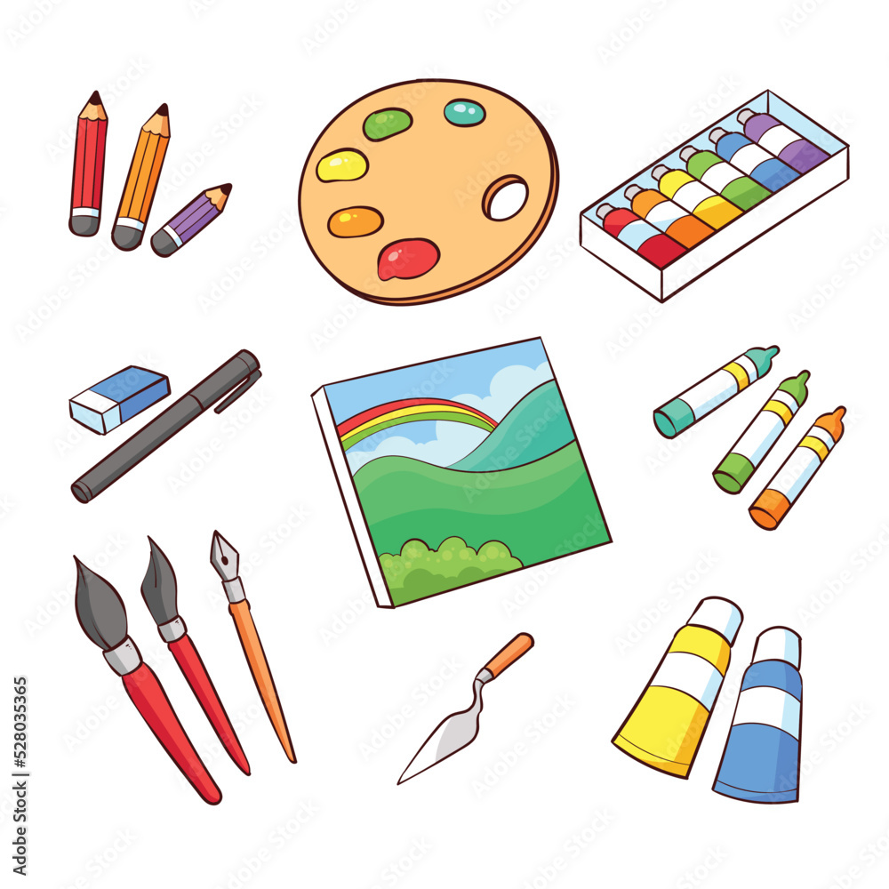 painting and drawing tools vector illustration painting and drawing tools vector illustration