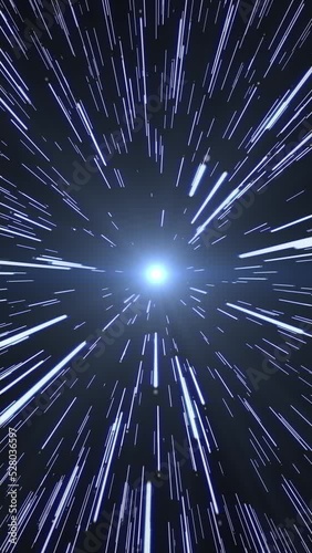 Stars Hyperspace Vertical. Travel in space with the speed of light. Motion graphics 2160x3840 resolution, vertical.
