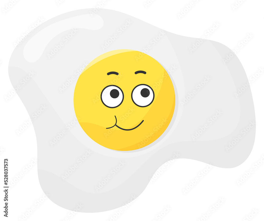 Sticker funny egg with kawaii emotions. Kawaii faces on scrambled eggs. Illustration without background Sticker funny egg with kawaii emotions. Kawaii faces on scrambled eggs. Illustration without background