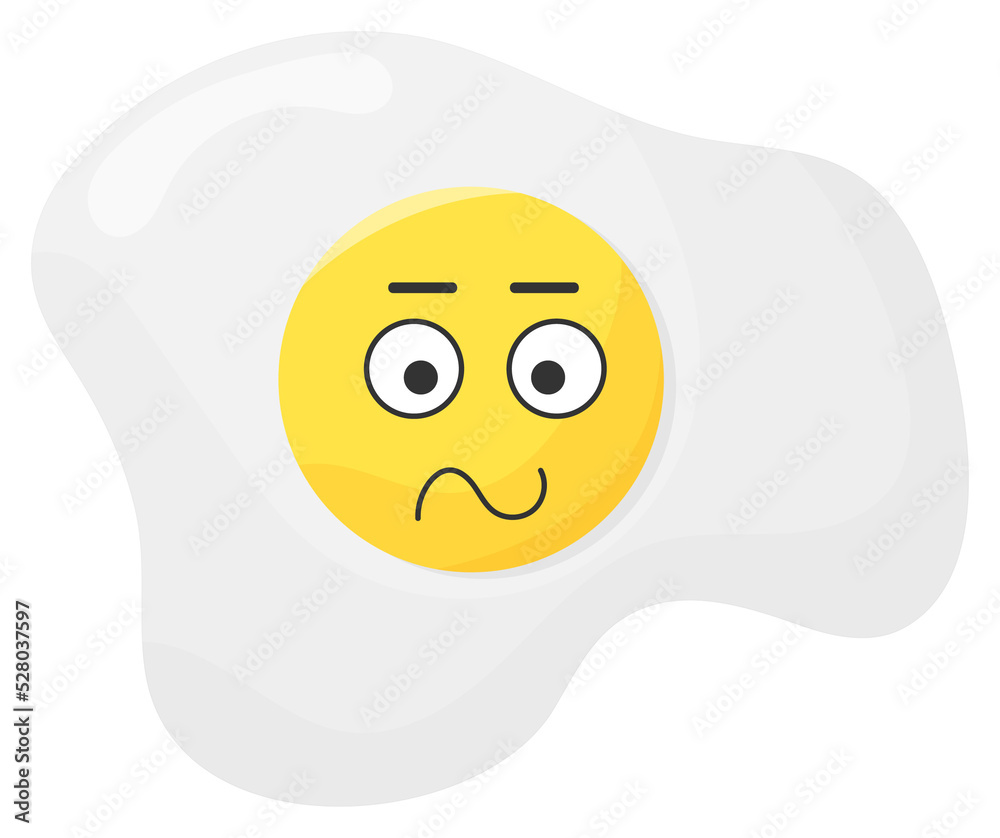 Sticker funny egg with kawaii emotions. Kawaii faces on scrambled eggs. Illustration without background Sticker funny egg with kawaii emotions. Kawaii faces on scrambled eggs. Illustration without background