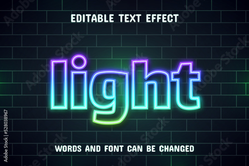 Light text - neon text effect