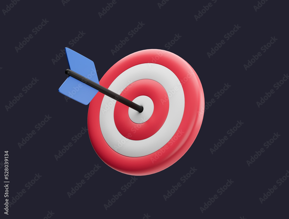 Simple the bow archer target 3d render illustration Simple the bow archer target 3d render illustration