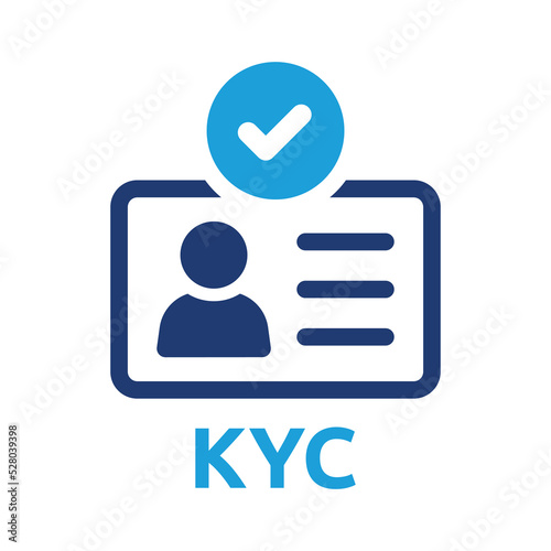 KYC - Know Your Customer vector icon design. Profile identity symbol isolated on white background. Personal information for identification concept. photo