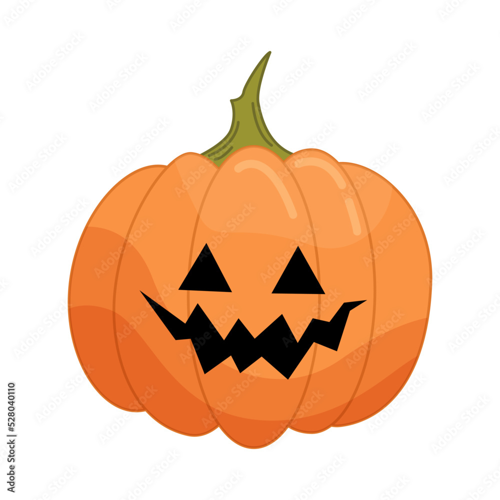 Halloween pumpkin in cartoon flat style isolated on white background. Funny vector illustration for graphic design. Halloween pumpkin in cartoon flat style isolated on white background. Funny vector illustration for graphic design.