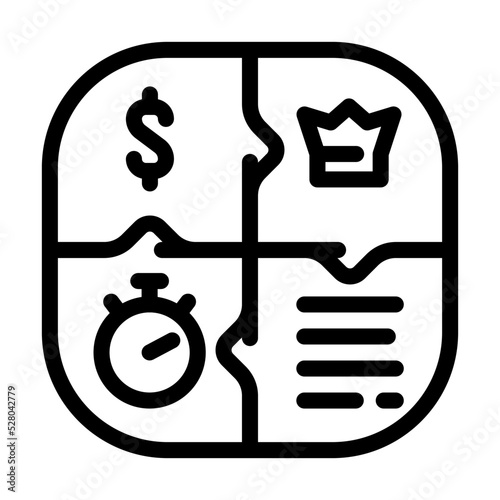 bant budget authority needs timeline line icon vector. bant budget authority needs timeline sign. isolated contour symbol black illustration