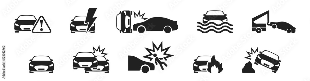 Premium Vector  Crashed cars icon