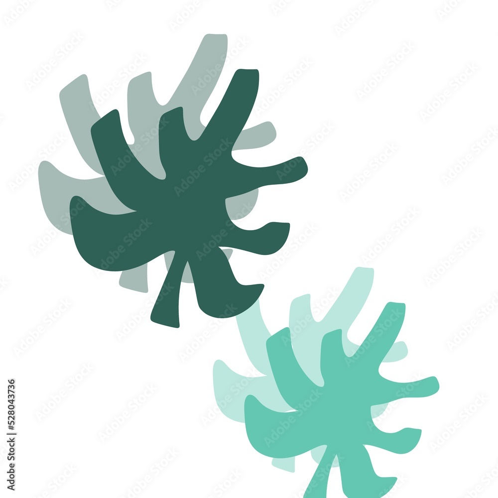 Abstract leaves illustration, Hand-drawn illustration, green decoration Abstract leaves illustration, Hand-drawn illustration, green decoration